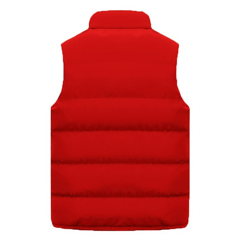 QWERTYU Mens Regular Fit Lightweight Outdoor Sleeveless Stand Collar Padded Puffer Vest Red 6XL Walmart