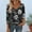 Black, variant on Uaswgudfs Women's V-Neck 3/4 Sleeve Top - Trendy Printed Casual Loose Fit T-Shirt, Women's V-Neck Tops Brown L