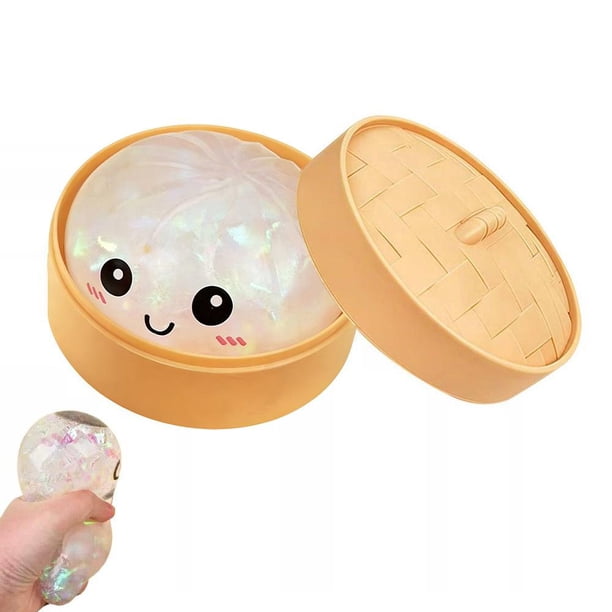 Dumpling Squishies, New Mystery Glitter Dumpling Squishies Box, Colorful Dumplings Stress Balls Fidget Sensory Toy, Soft Squeeze Decompression Dough for Anxiety Relief Fidget