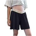 thumbnail image 2 of Delliss Yoga Ribbed Shorts For Pregnancy Women Trendy Loose Cross Waist Knitted Tennis Maternity Shorts, 2 of 6