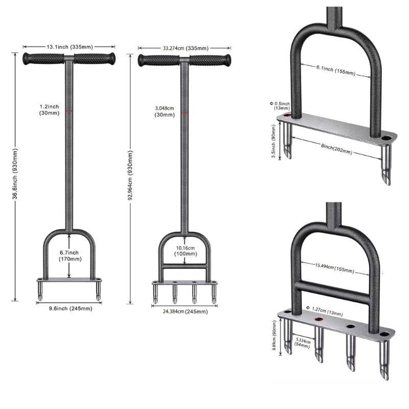 CEORPER Strong Steel Yard Coring Tool Perfect For Dense Soil Improvement