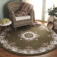thumbnail image 2 of SAFAVIEH Aubusson Albus Medallion Area Rug, Olive/Ivory, 6' x 6' Round, 2 of 7