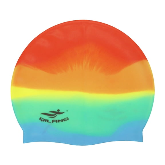 Leeye 3 Pack Silicone Swim Caps for Adults Kids, Waterproof Elastic Swimming Caps, Unisex Stretchy Bathing Cap for Pool Training, A