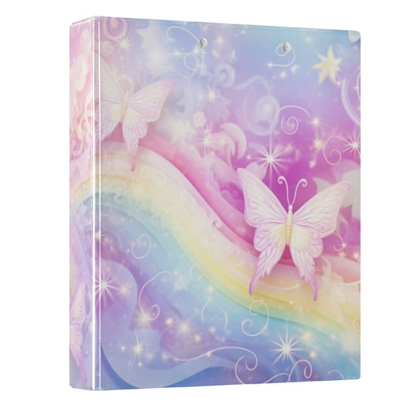 ALAZA Butterfly Unicorn Rainbow 3 Ring Binder 1.5 Inch Three Ring Office Binders w/ clipboard & 3 pockets, Hold 200 Sheets, 1 pc