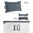 thumbnail image 3 of Pack of 2 Outdoor Lumbar Pillow Covers 11x16 Inch, Navy Blue Morocco Waterproof Throw Pillow Covers Set, Modern Farmhouse Minimalist Plaid Indoor&Outdoor Decorative Cushion Cases for Patio Porch Car, 3 of 7