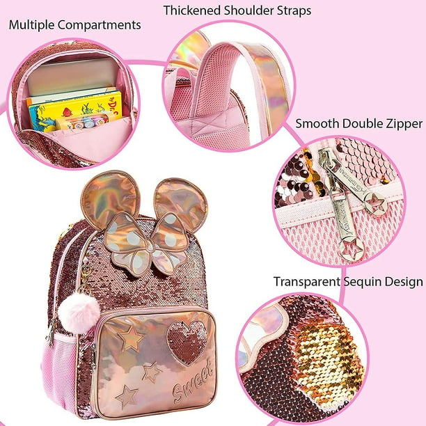 Zmleve School Bags For Girls School Backpack 13 16 Champagne Sequins School Supplies For Girls Backpacks For School Teenagers Girls C Other