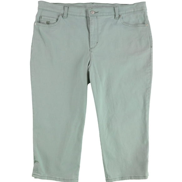 Gloria Vanderbilt Womens Amanda Casual Capri Pants, Green, Plus Size, S P