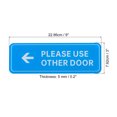 thumbnail image 2 of Uxcell 9"x3" Please Use Other Door Left Arrow Sign Acrylic Adhesive Door Sticker Blue 2 Pack, 2 of 5