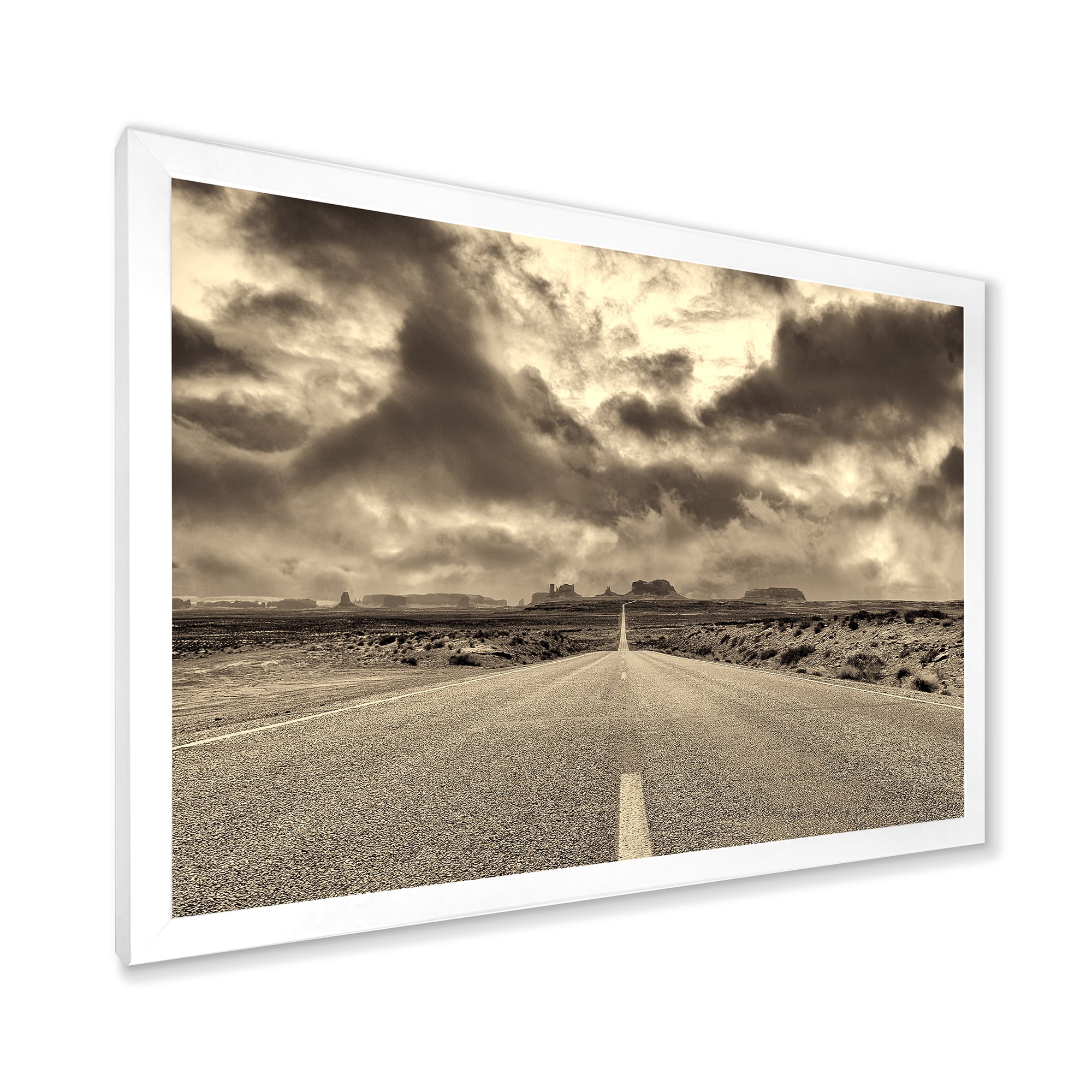 Designart 'The Straight Road To Monument Valley' Traditional Framed Art Print
