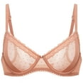 thumbnail image 4 of Women's Balconette Lace Bra See Through Demi Sheer Mesh Plus Size Underwire, 4 of 5