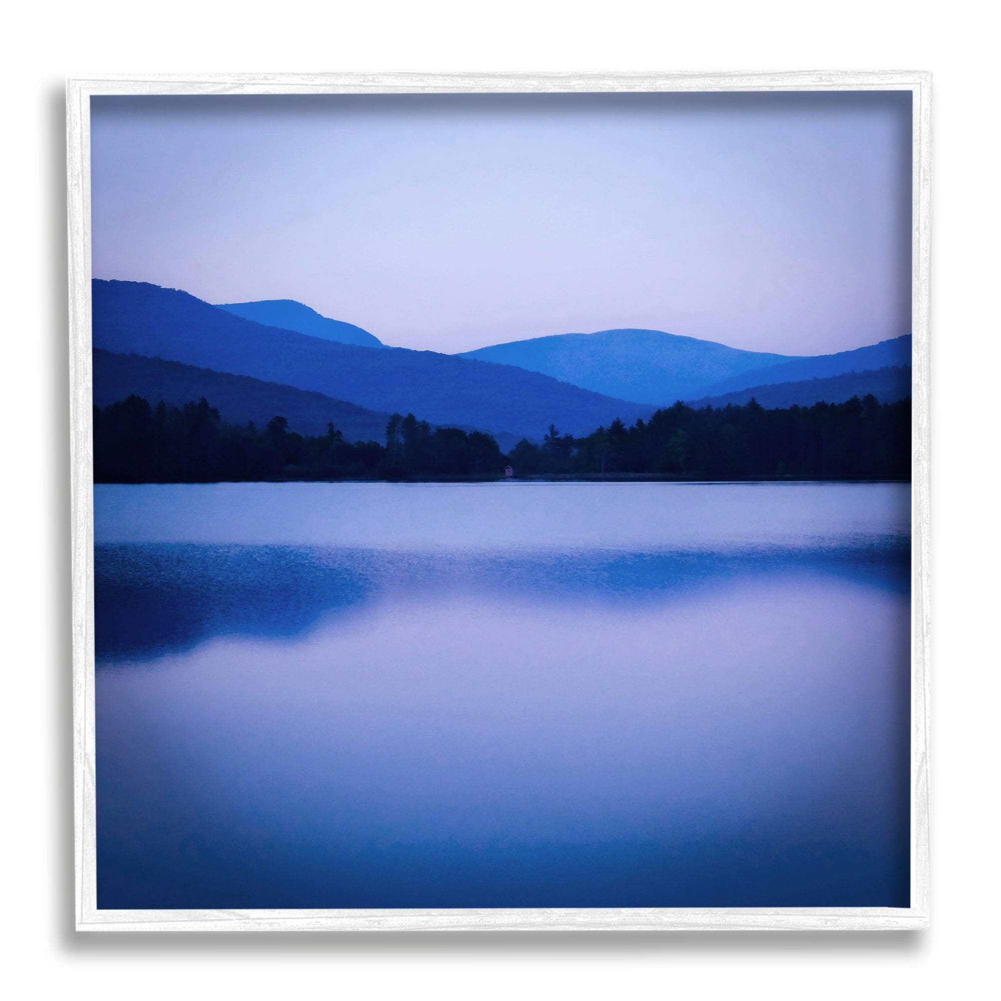Stupell Industries Serene Blue Mountain Lakeside Scenery Photagraphy , 12 x 12, Design by Kelly Sinclair