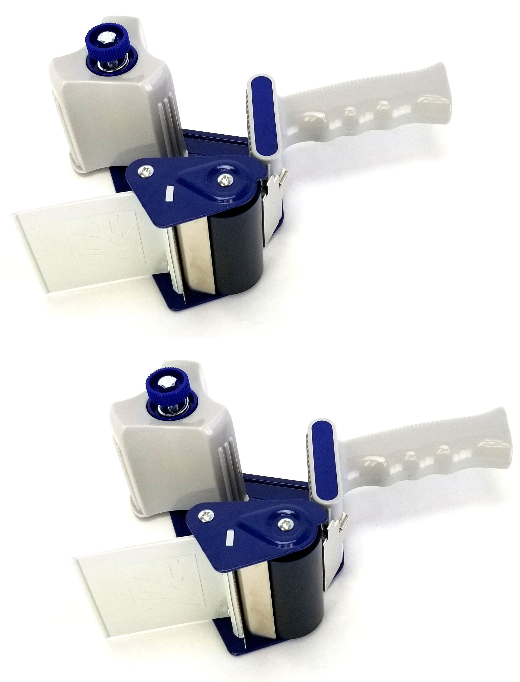 Packing Tape Dispenser Gun (2 Pack), 3 Inch Side Loading, Blue and Gray