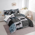 thumbnail image 3 of Manfei Bear Deer 7-Piece Bedding Comforter Set,Geometric Buffalo King Bedding Sets,Woodland Wildlife Ultra Soft Bed Sheets,Breathable Animal Bedroom Decoration,Reversible, 3 of 6