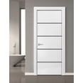 thumbnail image 4 of Modern Solid Interior Pre-Hung Door with Handle | Planum 0015 White Silk | Single Regural Panel Frame Trims | Bathroom Bedroom Sturdy Doors-36" x 96", 4 of 6