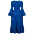 thumbnail image 5 of Palace Dresses for Women Long Sleeve Ruffle Hem Elegant Color Block Fashion Halloween Party Dress, 5 of 9