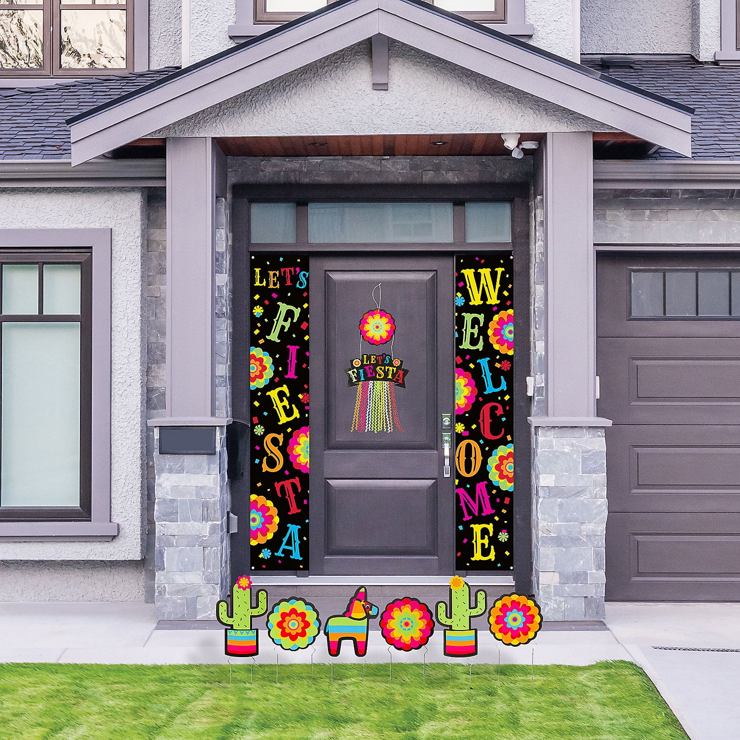 Fun Express Fiesta Front Door Decorating Kit - 9 Pieces