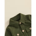 thumbnail image 5 of aturustex Infant Baby Casual Corduroy Jumpsuits 0-12M Toddler Long Sleeve Shirt Romper Lapel Solid Button Up Bodysuits Little Boys Girls Loose Cute Basic Jumpsuit Spring Autumn Daily Clothes, 5 of 6