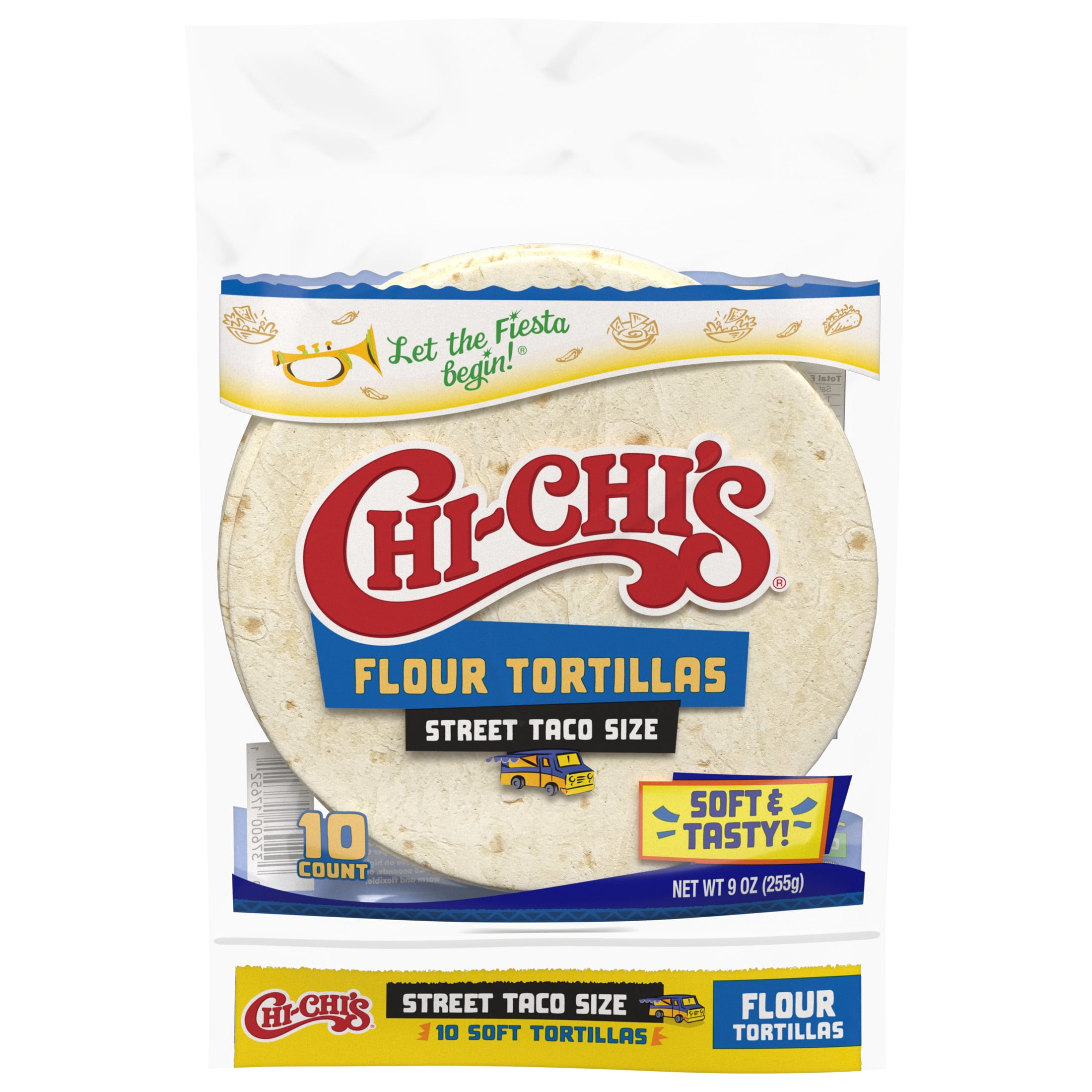 (6 pack) CHI-CHI'S Flour Tortillas Street Taco Size, Shelf Stable, 9oz  Resealable Plastic Package, (10 Tortillas)