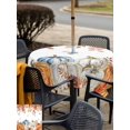 thumbnail image 4 of Outdoor Tablecloth with Umbrella Hole and Zipper, Orange Blue Thanksgiving Fall Square Table Cloth 60x60 Inch Waterproof Tablecloth, Autumn Botanical Pumpkins Picnic Table Cover for Patio Camping, 4 of 7