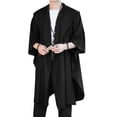 thumbnail image 1 of INCERUN Men Vintage Hooded Cape Solid Color Long Sleeve Kimonos Poncho Cloaks Casual Baggy Coat Cardigan Jackets, 1 of 6