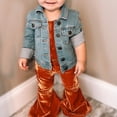 thumbnail image 2 of Fortune Toddler Girl Autumn Jumpsuit Kids Ruffle Sleeve Velvet Suspender Flared Pants, 2 of 9