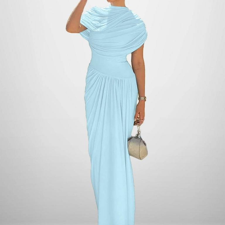 blue stretchy maxi dress Royal Blue Cut Out Knotted Slim Fit Maxi Dress Medium