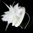 thumbnail image 5 of Prolriy Fascinators Hats for Women, Womens Flower for Beads Hat Fascinators Cute Wedding Headwear Headband Hair Accessories for Women White One Size, 5 of 9
