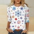 thumbnail image 2 of GA WEIHUA Reduced,Graphic 3/4 Sleeve Shirts For Women Xmas Crewneck T-Shirt Holiday Casual Shirts Tunic Tops Christmas Clothes women shirts cotton(Multicolor,Large), 2 of 5