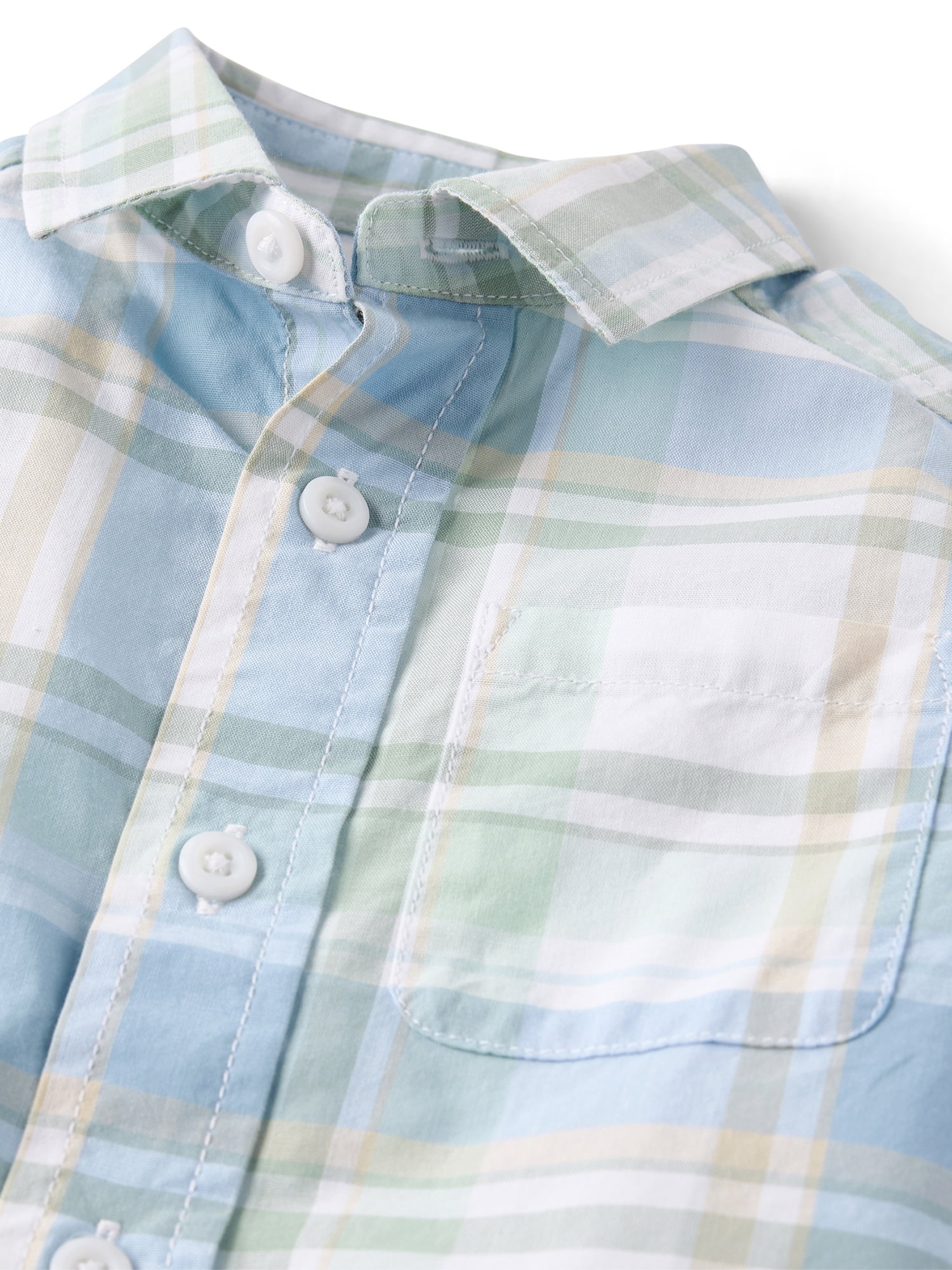The Children's Place Baby & Toddler Boys Short Sleeve Poplin Button Up Shirt, Sizes 6M-5T