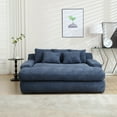 thumbnail image 2 of LUCKHAO 67" Oversized Chaise Lounge Indoor,Chenille Loveseat Floor Sofa Bed with 5 Throw Pillows and Armrests, Modern Sleeper Chair Sofa Recliner Living Room,Bedroom, 2 of 20