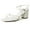White Vegan Leather, variant on J. Adams Camila Sandals for Women, Square Open Toe Strappy Mid Block Heels, Elegant & Comfortable