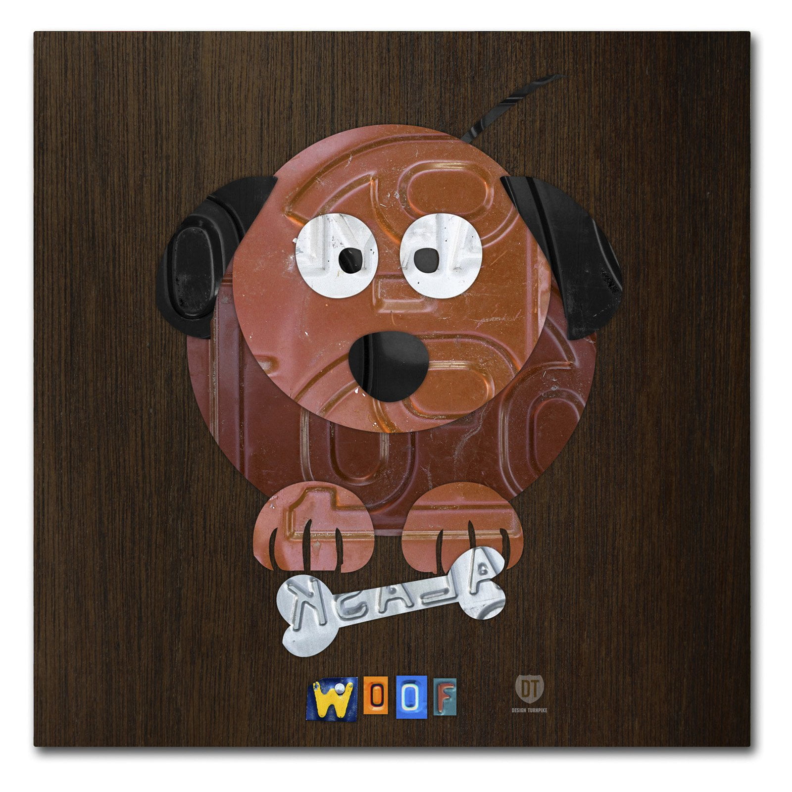 Trademark Fine Art 'Woof The Dog' Canvas Art by Design Turnpike, White Matte, Black Frame