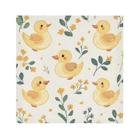 

Napkin Satin Napkin 20*20Inchx1 Kitchen Towel Dinner Plate Towel Decorative Towel Napkin Tea Towel Suitable For Kitchen Table Yellow Cartoon Cute Duckling