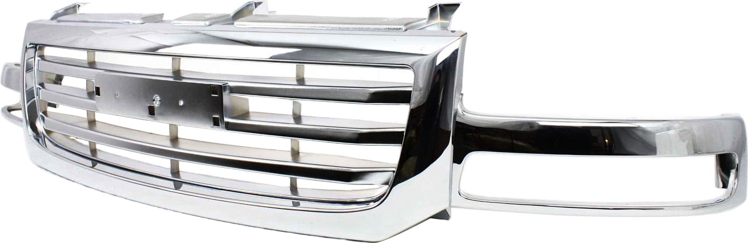 For 03-07 Sierra Pickup Truck Front Grille Grill Assembly Chrome Shell & Insert