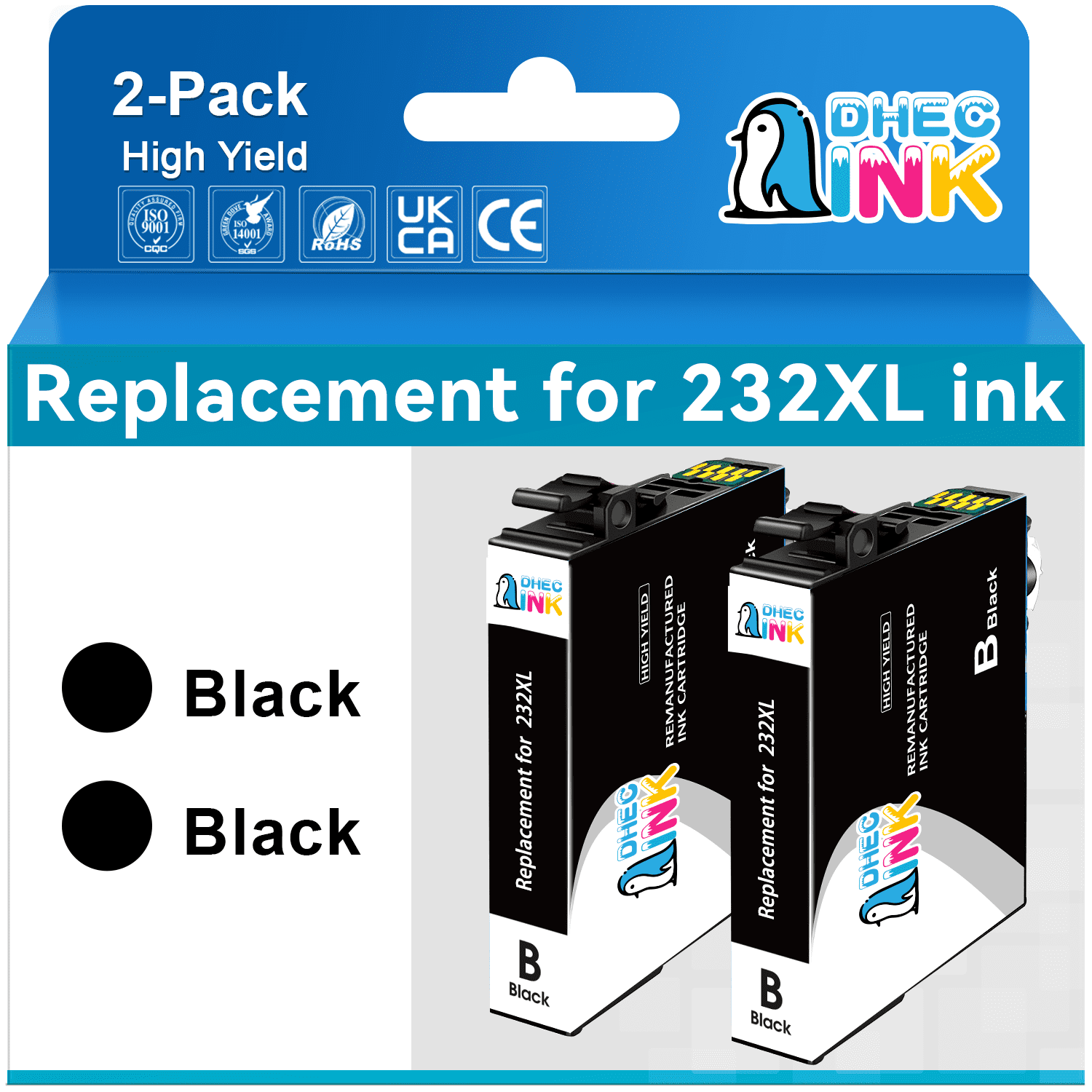 Vaaalo 232XL Ink Cartridges, Black, Compatible with Epson WF-2930