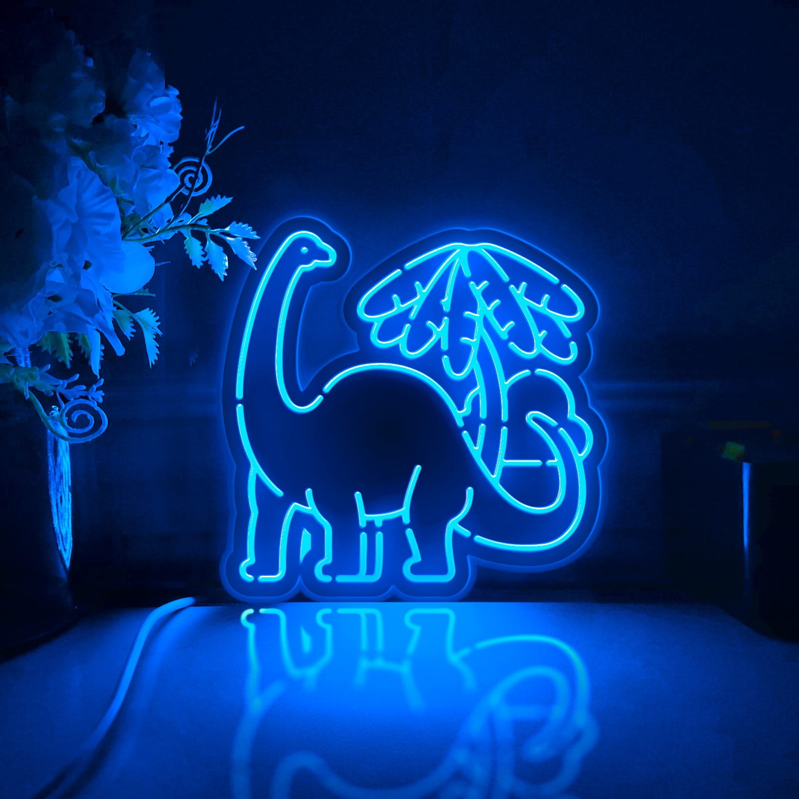 Dinosaur Led Light Box, Dimmable Neon-Like Light Signs USB Power for Wall Decor Bedroom Decoration, RGB Light (WxH) 16"x15"