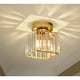 thumbnail image 1 of Lámpara de techo de cristal LED moderna de lujo, accesorio cuadrado dorado para balcón, pasillo y pasillo, 1 of 5