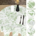 thumbnail image 3 of Green Floral Round Tablecloth 60 Inch Chinoiserie Flower Fabric Table Cloth Washable Table Cover for Picnic Dinner Table Decoration, 3 of 7