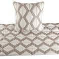 thumbnail image 2 of Ivory Bed Runner without Pillow Cover, Queen Size 74"x18" Decorative Bed Runner, Ivory & Taupe Linen Bed Scarf in Quilted Pattern & Linen Embroidery - Pattern Flatter, 2 of 4