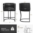 thumbnail image 3 of Dycanpo 26'' Counter Height Bar Stools Set of 4 with Backrest and Arms,Faux Leather (Black-Black), 3 of 7