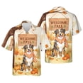 thumbnail image 3 of Welcome Fall Australian Shepherd Cozy Autumn Field Pumpkins Golden Leaves Hawaiian Shirt Breathable Summer Unisex Merch Aussie Dog Lover Gifts - 12013, 3 of 6