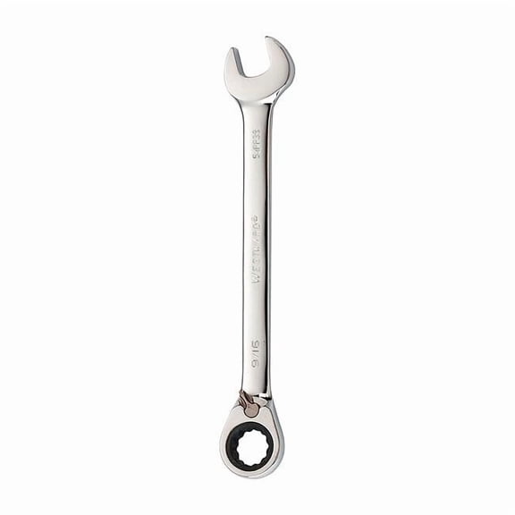 Westward Ratcheting Wrench,SAE,Rounded,9/16" 54PP38
