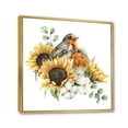 thumbnail image 3 of Designart 'Autumn Bouquet With Robin Redbreasts Sunflowers Cotton' Traditional Framed Canvas Wall Art Print, 3 of 5