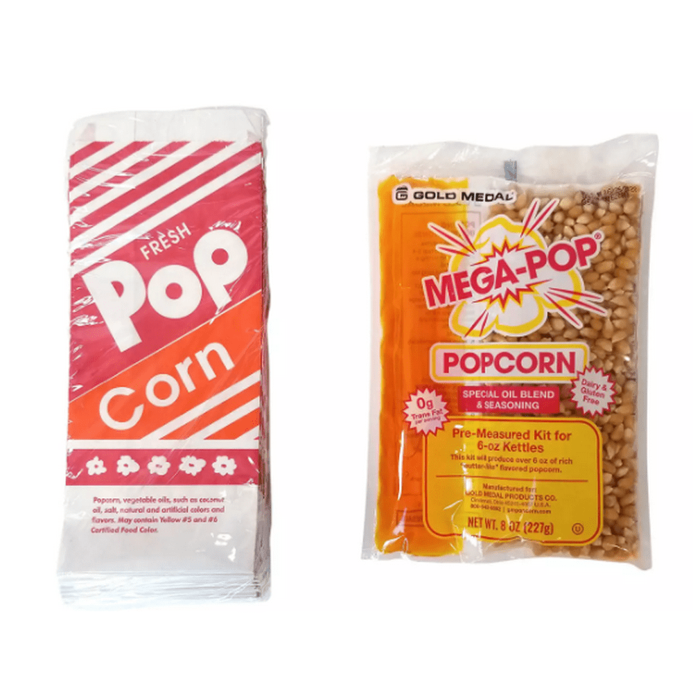 6oz. Mega Pop AllInOne Supply Popcorn Kits with Bags