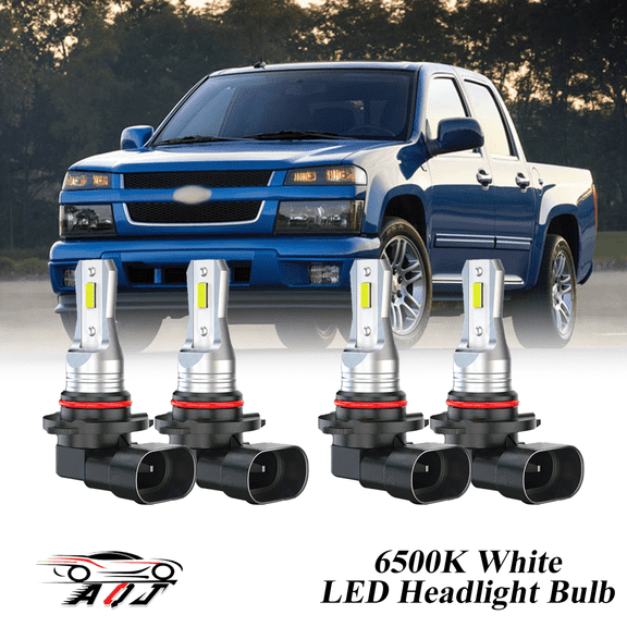 Compatible with Chevrolet Colorado 2004-2012 LED Headlight KIT High Low Beam Combo Bulbs (Pack of 4) , 6500K White 10,000LM Super Bright, Plug and Play