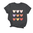 thumbnail image 4 of Camiseta de Manga Corta de Cuello Redondo Impresa para las Mujeres Día de San Valentín, Mezcla Ligera de Poliéster para Primavera Verano Otoño, 4 of 7