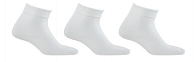 Mens White Ankle Socks 3 Pack Big and Tall Size 13-16 | Diabetic Socks