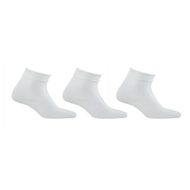 Sugar Free Sox Mens White Ankle Socks 3 Pack Big and Tall Size 1316