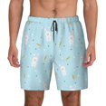 thumbnail image 3 of Uemuo Cute Bunny Pattern Mens Swim Trunks Quick Dry Board Shorts with Mesh Lining, Stretch Beach Shorts Quick Dry No-Chafing Board Shorts-3X-Large, 3 of 9