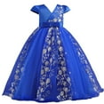 thumbnail image 2 of EGNMCR Vêtements pour Bébé Fille Robe Enfants Robe Sans Manches Princesse Nœud Papillon Dentelle Fleurs Robe en Tulle Robe Capitonnée, 2 of 9